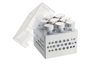 艾本德儲(chǔ)存盒 3 × 3, 可放置 9  個(gè) 50  mL 試管和 4  個(gè) 15  mL 試管，2  件，高 127  mm，5  英寸，聚丙烯材料，可耐受最低 -86  °C，高溫高壓滅菌，帶蓋子